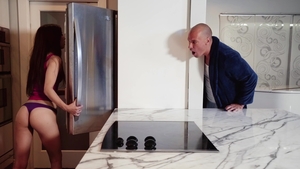 TeensLoveHugeCocks - Couple Ariel Grace cumshot in the kitchen