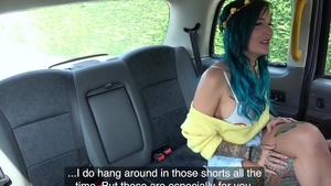 FakeTaxi - Handjob along with tattooed amateur Alexxa Vice