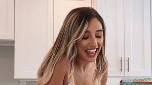 Hot & Mean - Aidra Foxxx in shorts takes dildo