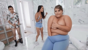 BRAZZERS Exxtra - Latina in leggings spanking underwater