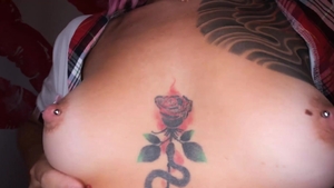 BJ Raw - Inked licking balls and sex with toys